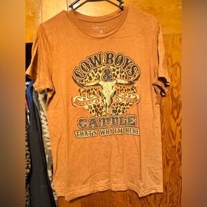 Cowboys & Cattle Graphic Tee - Orange